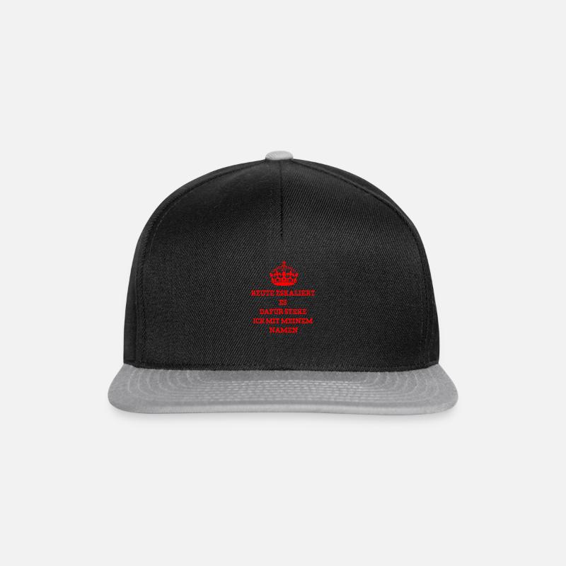 Keep Calm Eskalation - Snapback Cap - Schwarz/Grau