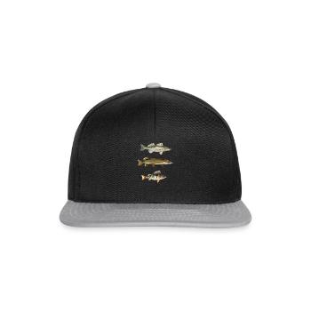 zander pike perch perchpike pike perch fishing - Snapback Cap - black/grey - Front