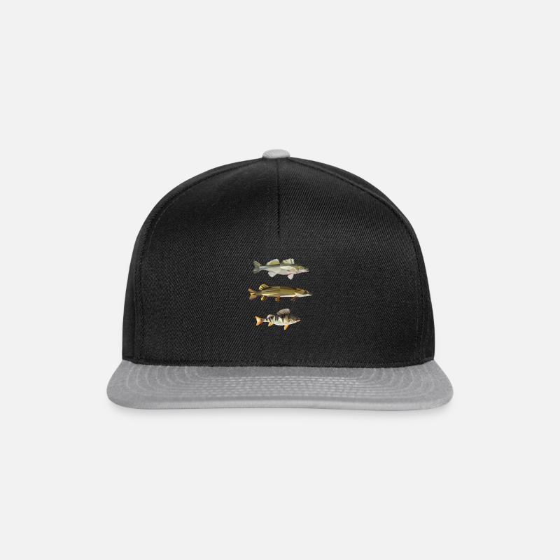 zander pike perch perchpike pike perch fishing - Snapback Cap - black/grey