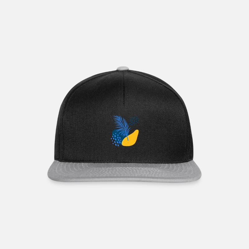 Abstrakt Blaugelb im Boho Stil - Snapback Cap - Schwarz/Grau