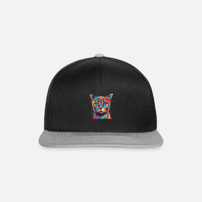 Katze bunt Haustier - Snapback Cap - Schwarz/Grau