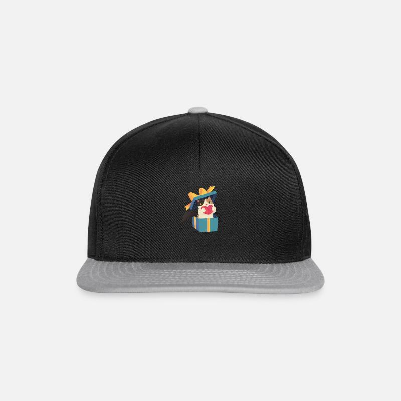 cat in a gift - Snapback Cap - Schwarz/Grau