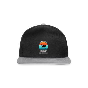 Strauß Ostrich Vogel Strauß Ornithologie - Snapback Cap - Schwarz/Grau - Vorne