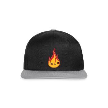 gesicht suess niedlich klein comic cartoon feuer f - Snapback Cap - Schwarz/Grau - Vorne