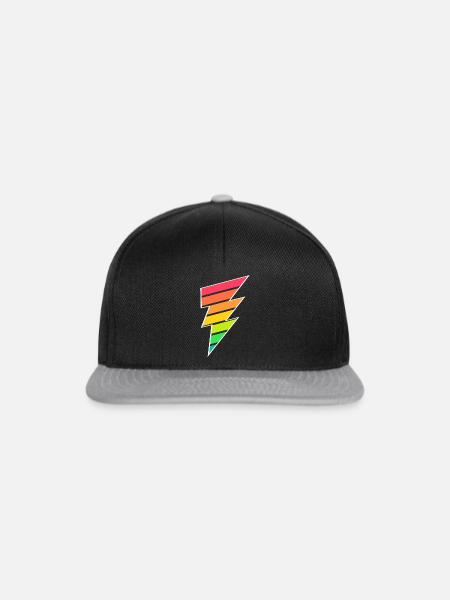 Bunter Blitz - Snapback Cap - Schwarz/Grau