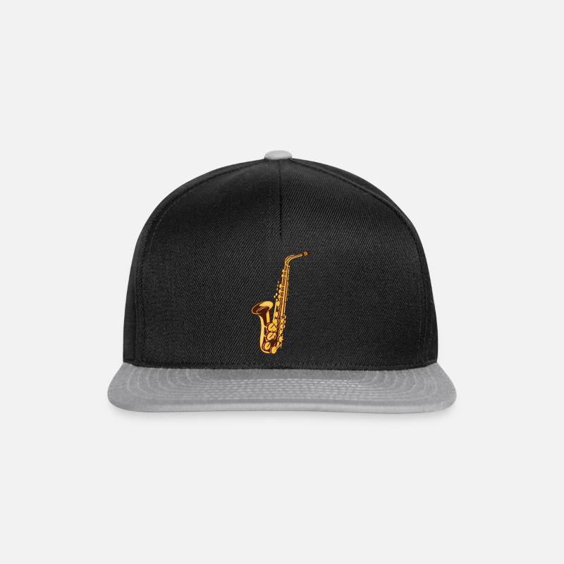 Saxophon - Snapback Cap - Schwarz/Grau