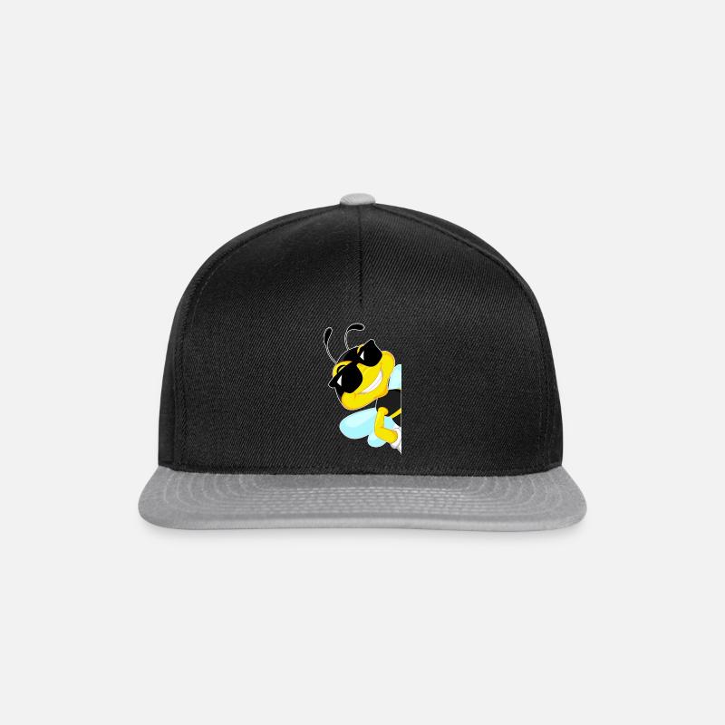 Biene coole Honigbiene Geschenkidee - Snapback Cap - Schwarz/Grau