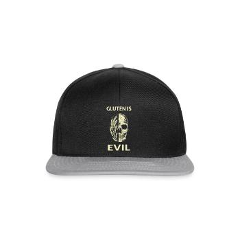Glutenunverträglichkeit Gluten Ist Evil Zöliakie - Snapback Cap - Schwarz/Grau - Vorne
