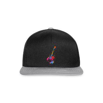 Guitar Splash Colorful Electric Guitarist Music Band - Casquette snapback - noir/gris - Devant