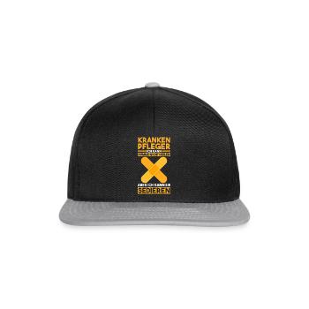 Krankenpflege Pflegekraft Krankenpfleger - Snapback Cap - Schwarz/Grau - Vorne