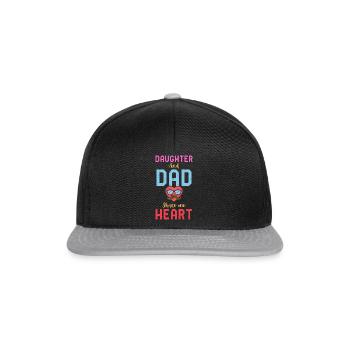Daughter and father one heart and one soul - Snapback Cap - black/grey - Front