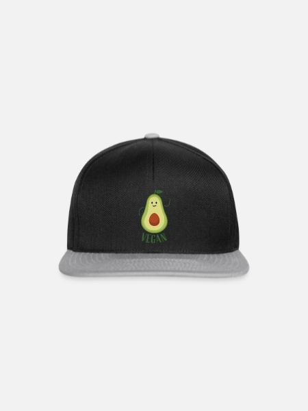 Avocado Vegan design - Snapback Cap - Schwarz/Grau