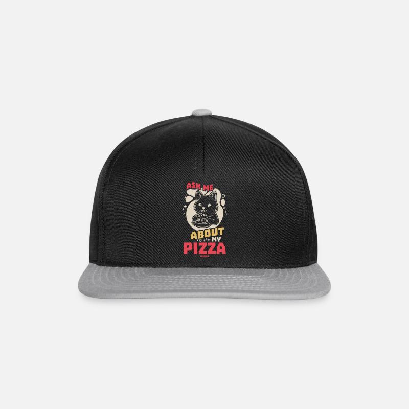 Posez-moi des questions sur ma restauration rapide à pizza - Casquette snapback - noir/gris