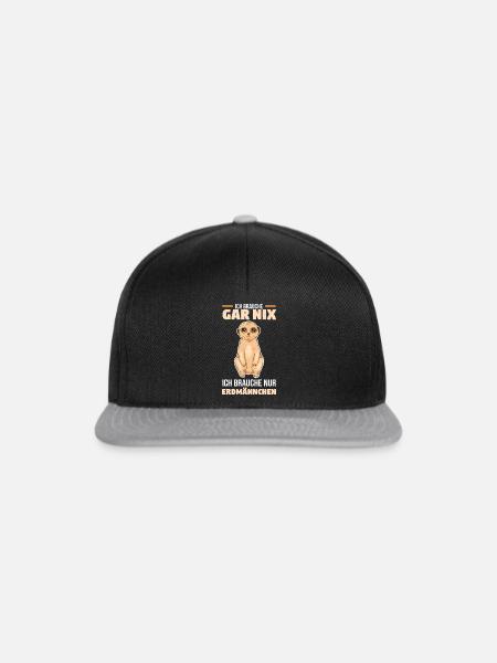 Erdmännchen - Snapback Cap - Schwarz/Grau