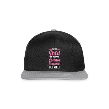 Coolste Schwester der Welt - Snapback Cap - Schwarz/Grau - Vorne
