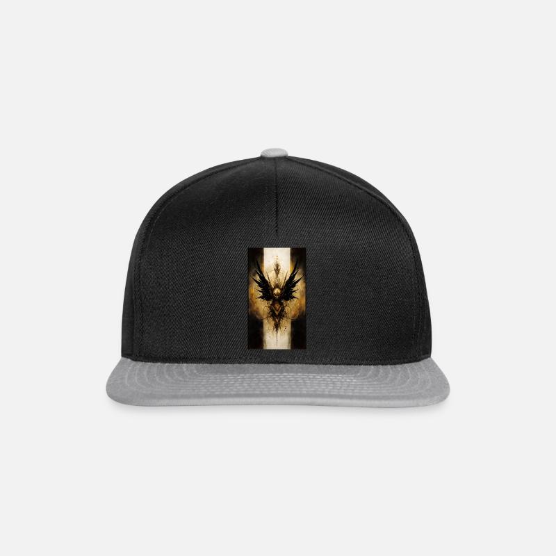 Mystischer Geist mit Flügeln - Snapback Cap - Schwarz/Grau