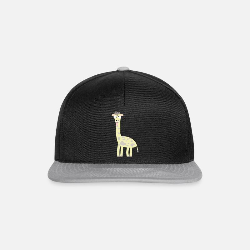 Lustige Giraffe - Snapback Cap - Schwarz/Grau