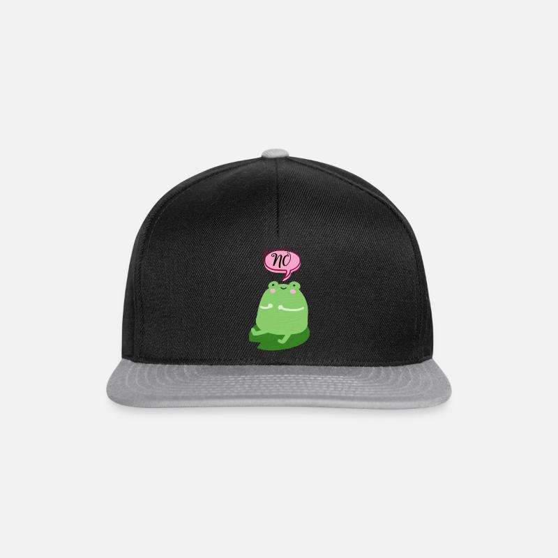 Bevor Du Fragst Nö Nein Funny Frog Saying Comic - Snapback Cap - Schwarz/Grau
