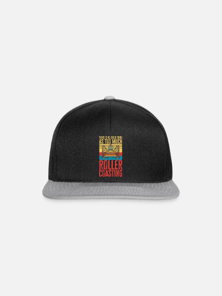 Achterbahn Rollercoaster Freizeitpark - Snapback Cap - Schwarz/Grau