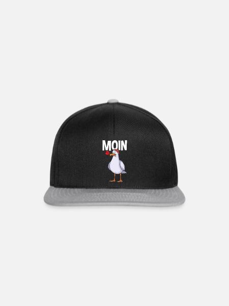 Moin Möwe - Snapback Cap - Schwarz/Grau