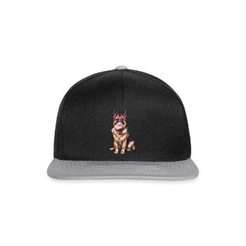 Deutscher Schäferhund - Snapback Cap - Schwarz/Grau - Vorne