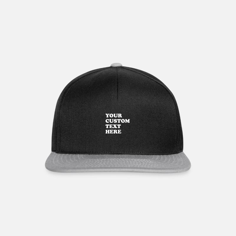 your custom text here - Snapback Cap - Schwarz/Grau