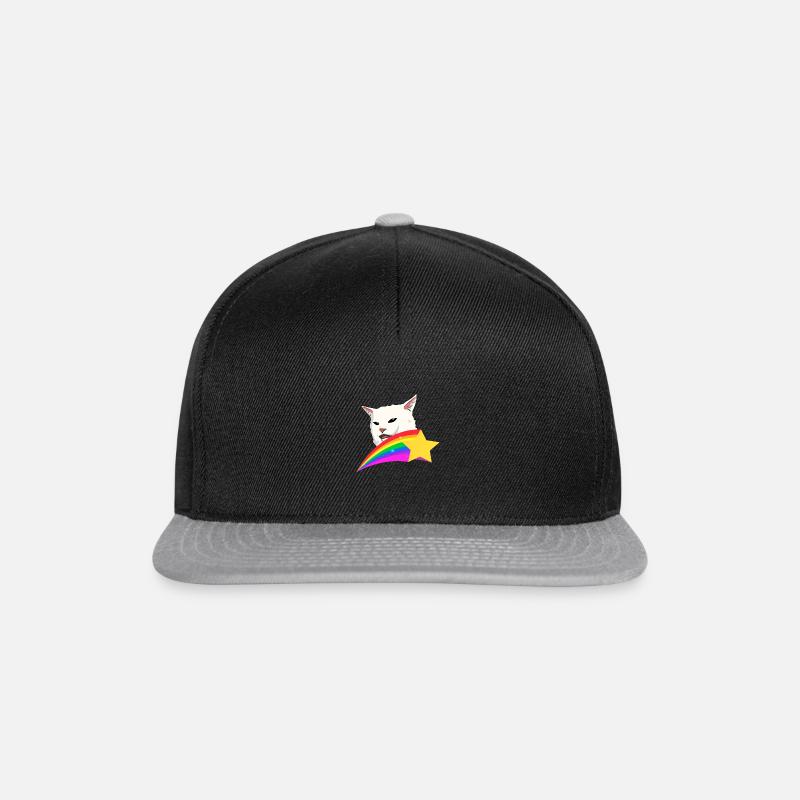 Regenbogenkatze - Snapback Cap - Schwarz/Grau