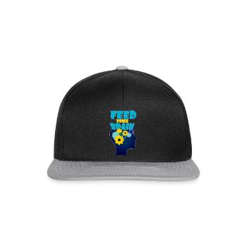 Nourrissez votre cerveau - füttere Dein Gehirn - Casquette snapback - noir/gris - Devant