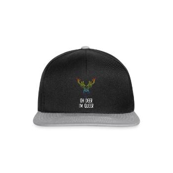 DEER Queer Hart Funny LGBTQ Gay Gift - Snapback Cap - black/grey - Front