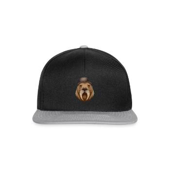 Walross mit Hut, konservatives Walross, 20er Jahre - Snapback Cap - Schwarz/Grau - Vorne