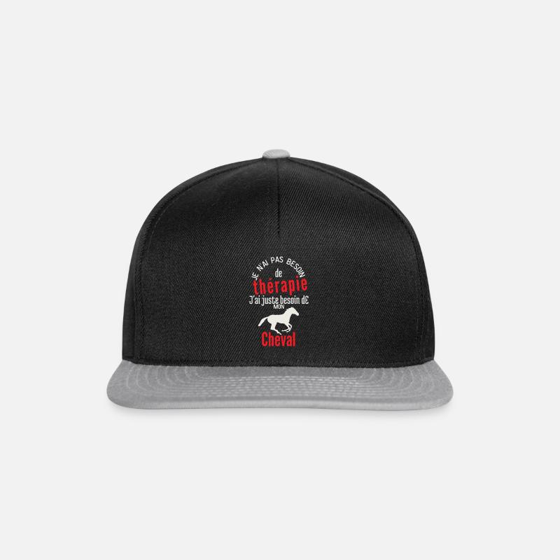 Pas de thérapie, juste mon cheva - Casquette snapback - noir/gris