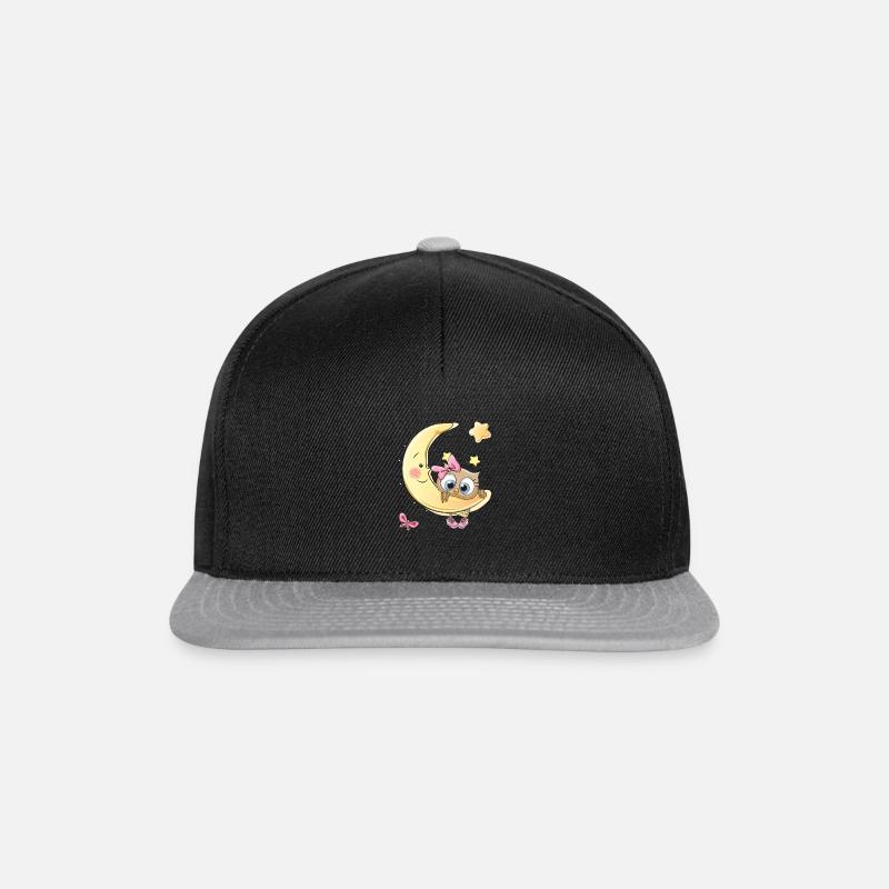 Baby Eule Mond Sterne - Snapback Cap - Schwarz/Grau