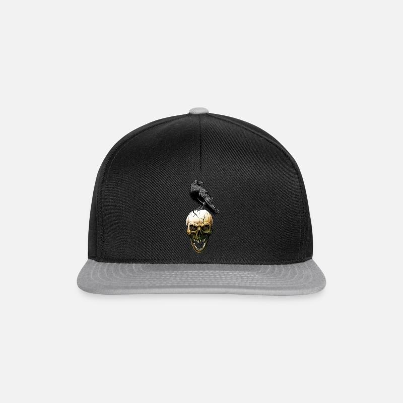 crâne de corbeau - Casquette snapback - noir/gris