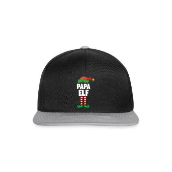 Weinachten Weihnachtself Vater Papa Elf Elfen - Snapback Cap - Schwarz/Grau - Vorne