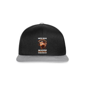 Unter Druck Funktioniere Ich Am Besten Roter Panda - Snapback Cap - Schwarz/Grau - Vorne