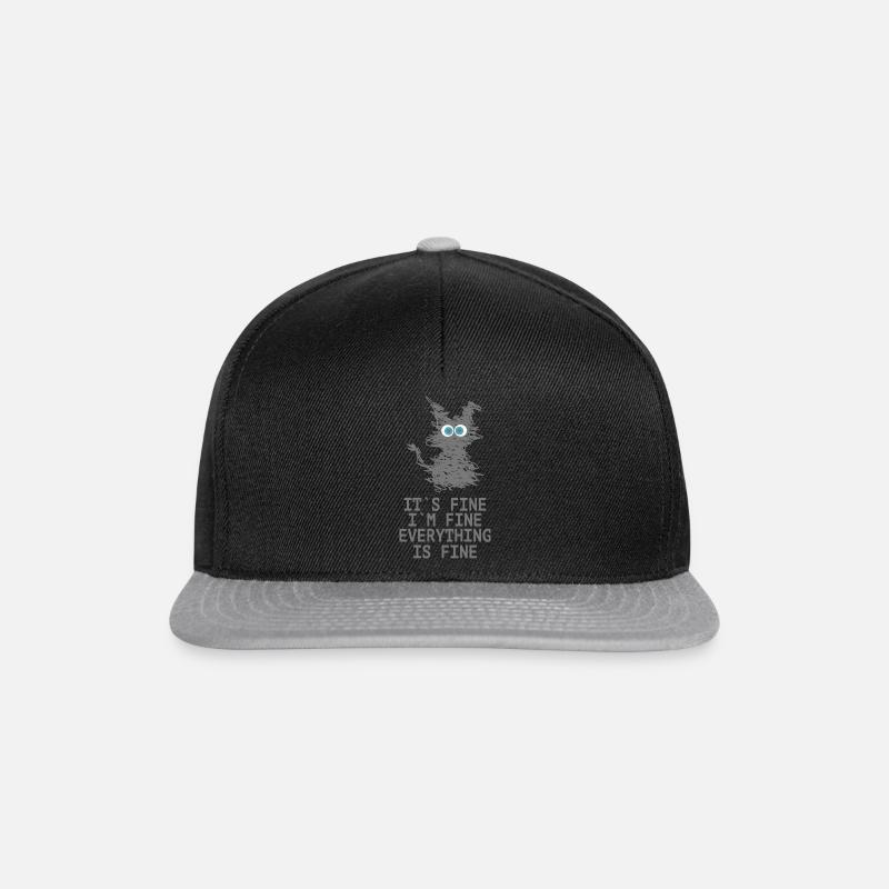 Lusitge Katze lustiger Spruch - Snapback Cap - Schwarz/Grau