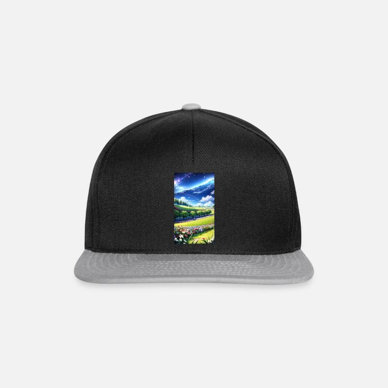 Landscape with 4 Areas, Generative AI - Snapback Cap - black/grey