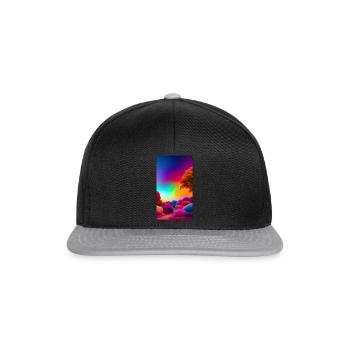 Leuchtendes Farbspektakel - Snapback Cap - Schwarz/Grau - Vorne
