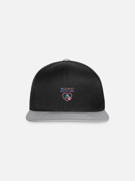 Hunde & Häkeln - Snapback Cap - Schwarz/Grau