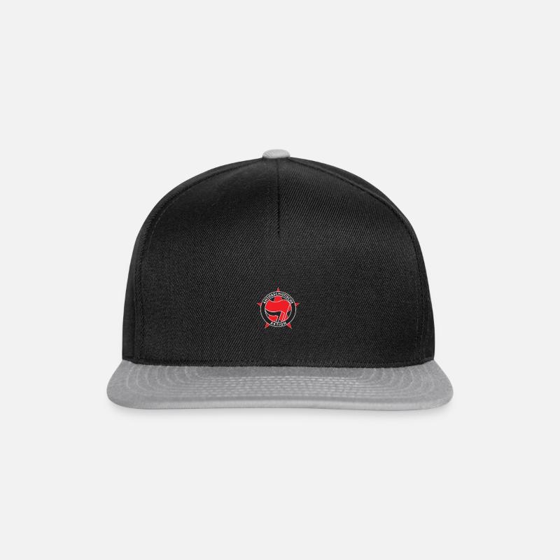 Red star AntiFa logo - Snapback Cap - black/grey