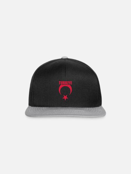 Türkei Flagge Rot - Snapback Cap - Schwarz/Grau