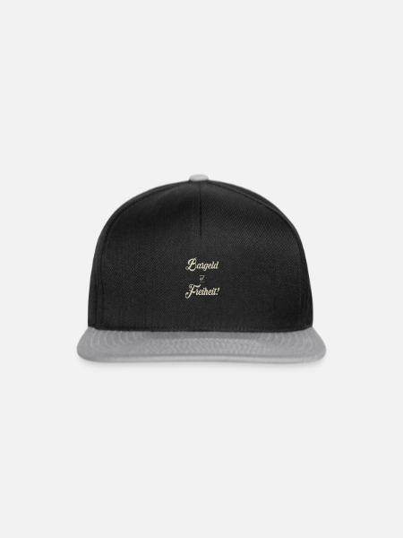 Bargeld ist Freiheit Freiheitskämpfer Überwachung - Snapback Cap - Schwarz/Grau
