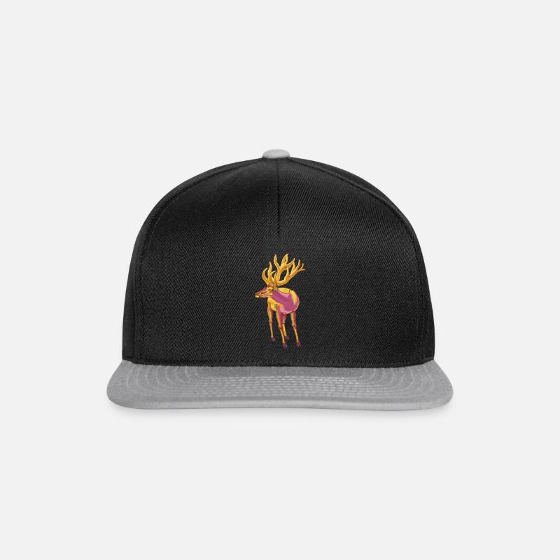 farbige Hirsche - Snapback Cap - Schwarz/Grau