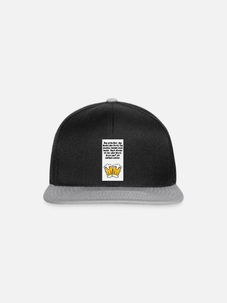 Bier Aufdruck - Snapback Cap - Schwarz/Grau
