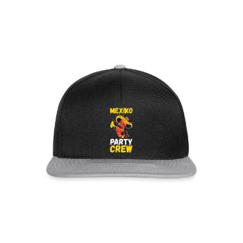 Mexiko Party Crew - Snapback Cap - Schwarz/Grau - Vorne