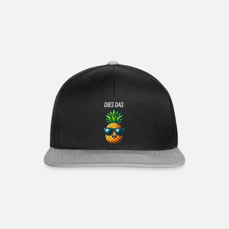 Dies Das Ananas Pineapple lustig - Snapback Cap - Schwarz/Grau