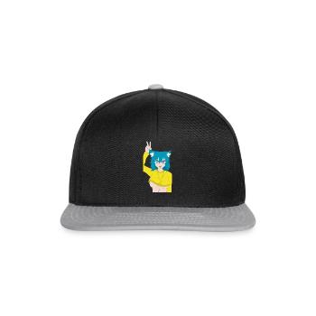 Cute Cat girl - Casquette snapback - noir/gris - Devant