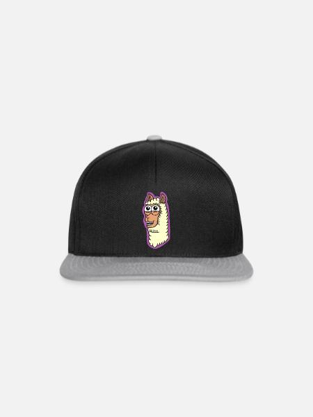 Happy Lama - Snapback Cap - Schwarz/Grau