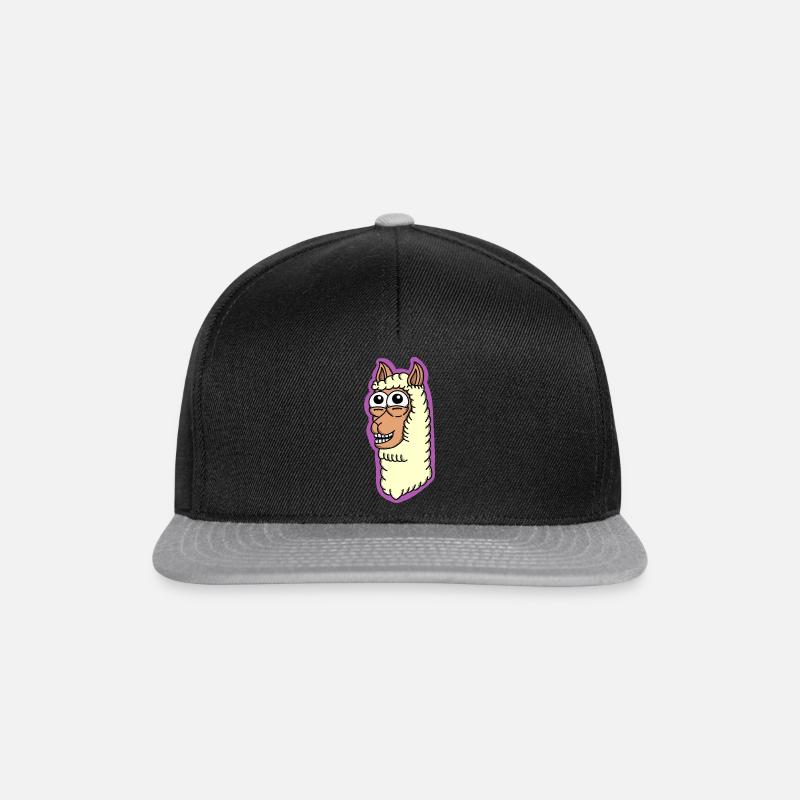 Happy Lama - Snapback Cap - Schwarz/Grau