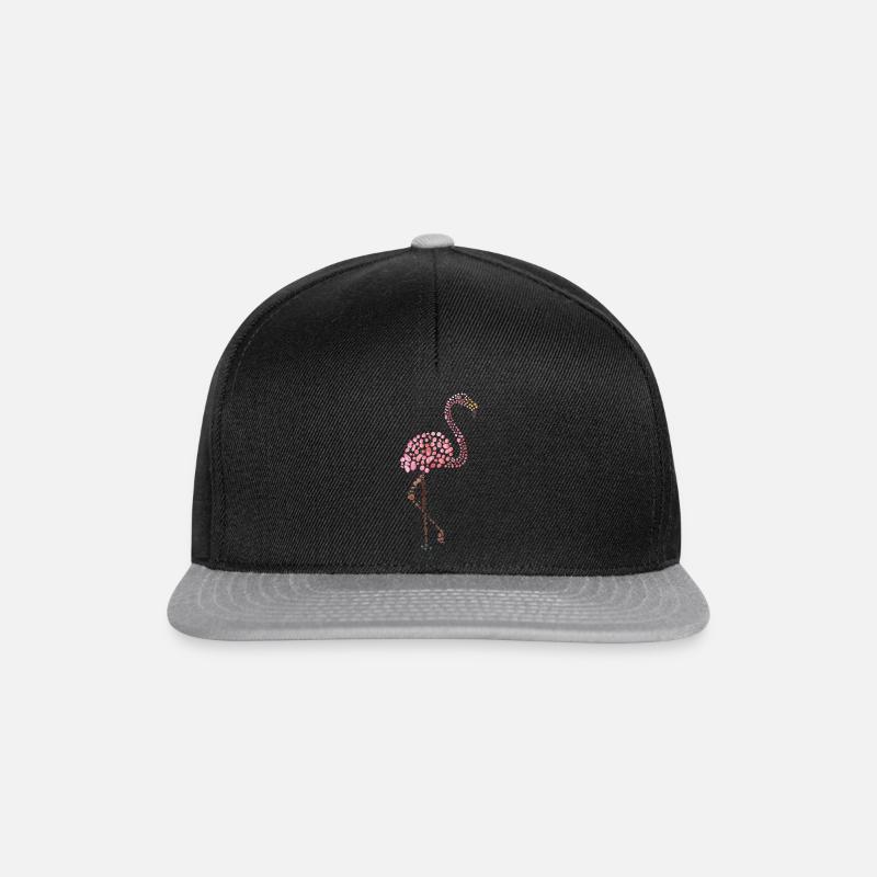 rosa Flamingo - Snapback Cap - Schwarz/Grau